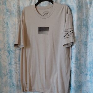 Grunt Style Light Beige T-Shirt with Flag Design
